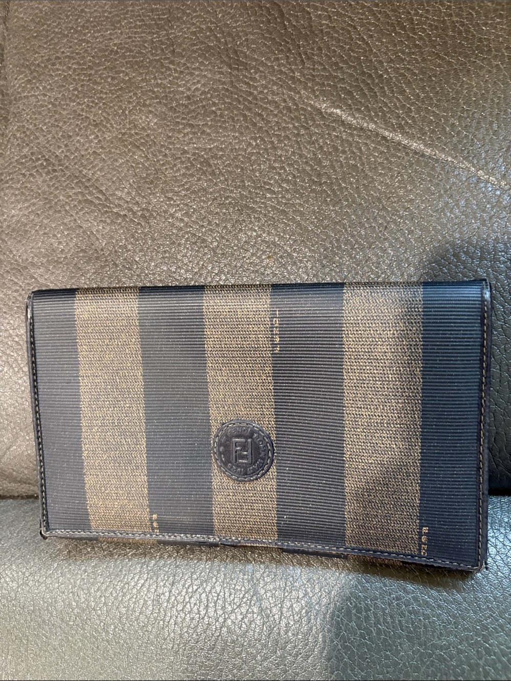 Fendi vintage striped leather wallet